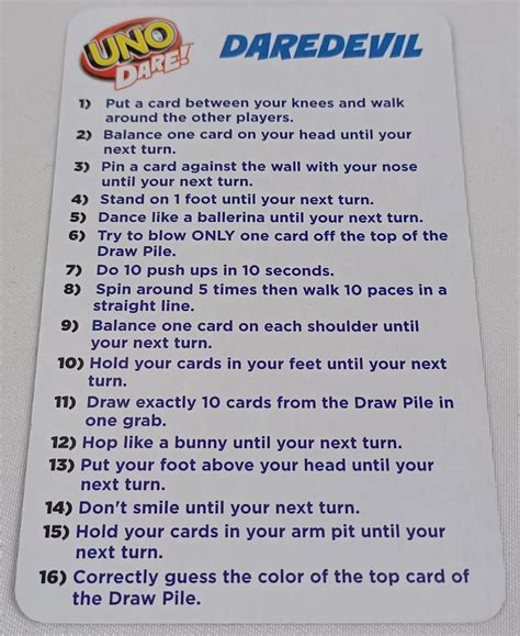 uno dare list|More.